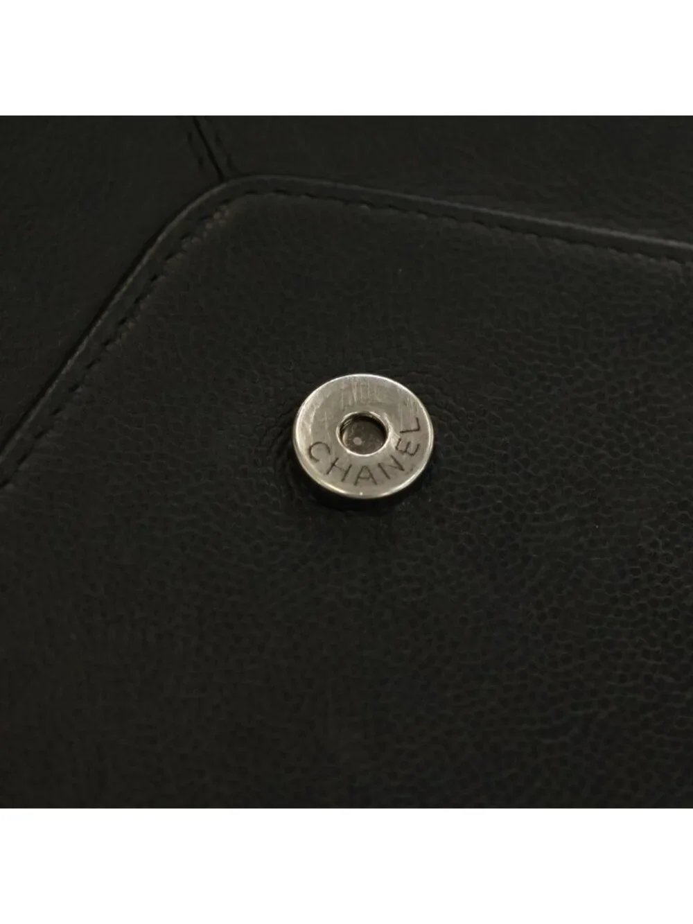 Chanel CC Logo Leather Clutch Black